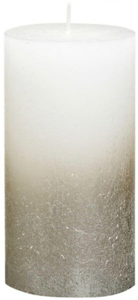 Partytischdecke.de | Kerze Bolsius Rustic Ø 6,8 x 13 cm Fading weiss-silber