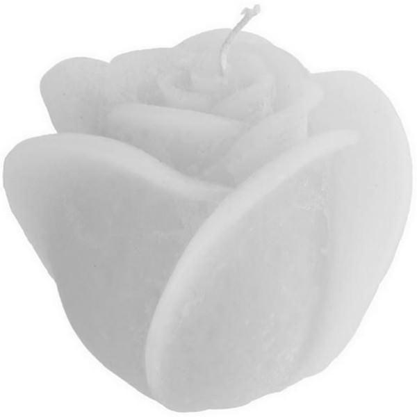 Partytischdecke.de | Rosenkerze weiss durchgefärbt Ø 11 x 9 cm