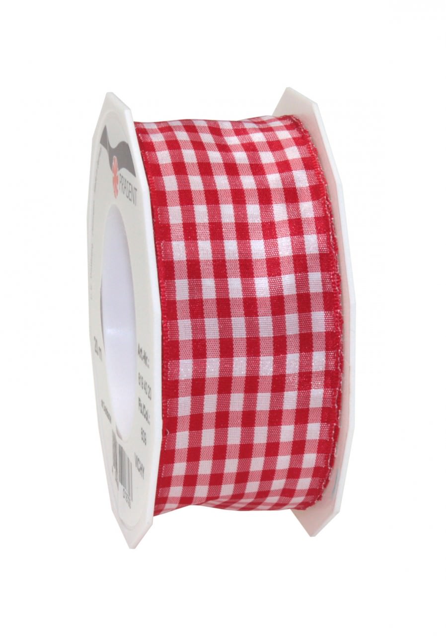 Partytischdecke.de | Band VICHY rot-weiss 40-mm x 20-m-Rolle