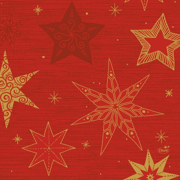 Partytischdecke.de | Serviette Weihnachten Duni Tissue 33x33 Star Stories Red