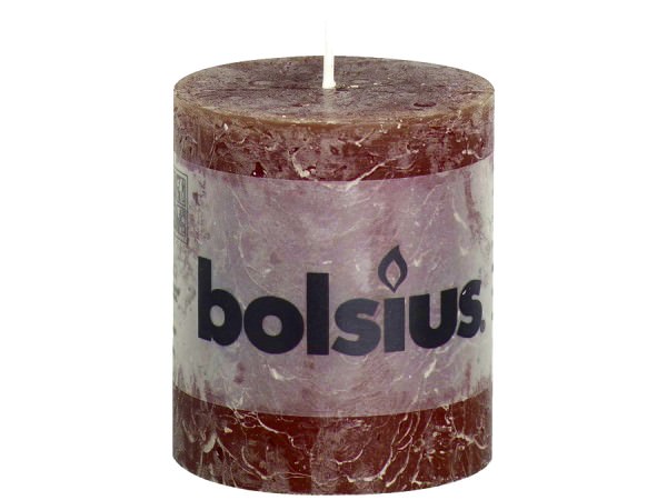 Kerze Bolsius Rustic Ø 6,8 x 8 cm dunkelbaun