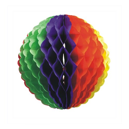 Wabenball aus Papier Ø 32 Regenbogen schwer entflammbar 1 Stück