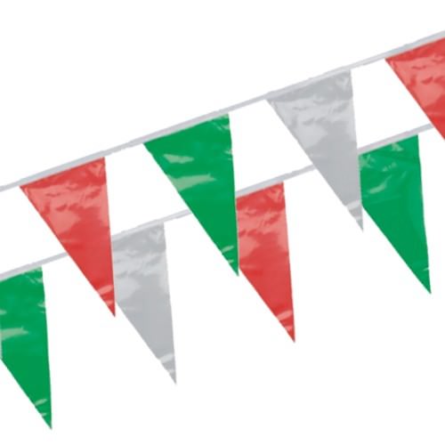 Partytischdecke.de | Wimpelkette 4 m grün-weiss-rot 1 Stück
