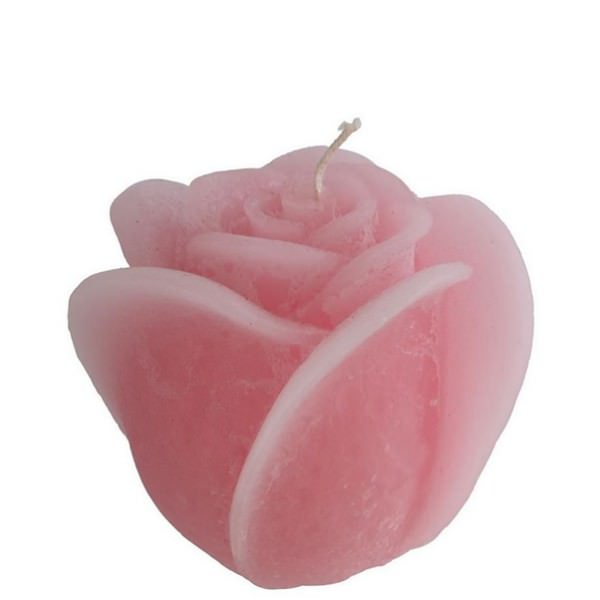 Partytischdecke.de | Rosenkerze rosa durchgefärbt Ø 9 x 6 cm