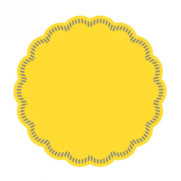 Partytischdecke.de | Mank Tassendeckchen Ø 9,0 cm mit Randverprägung, gelb