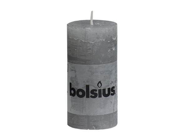 Partytischdecke.de | Kerze Bolsius Rustic Ø5x10 Hellgrau