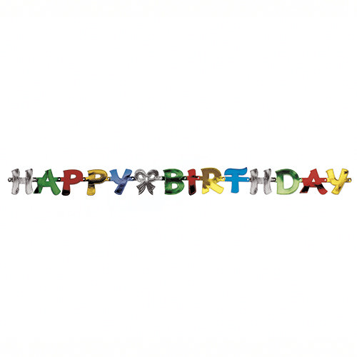 Partytischdecke.de | Grußkette, Happy Birthday, Pappe, 2,5 m x 11 cm 