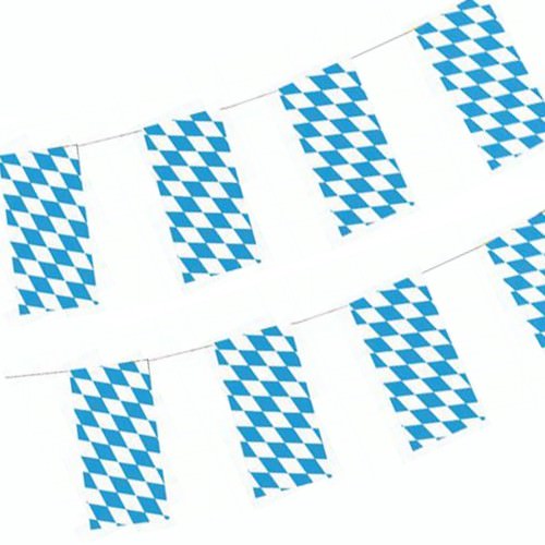 Partytischdecke.de | Flaggen-Kette 10 m Bayerisch-Blau 1 Stück