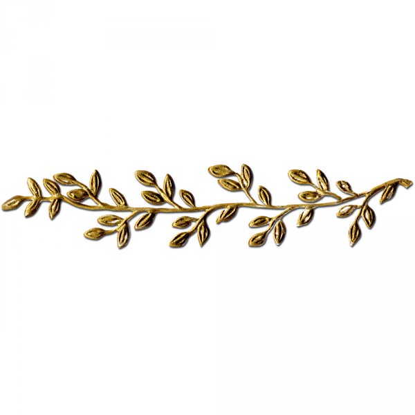 Verzierwachs Blätterzweig 11,5 cm x 2,5 cm gold 1 Stück