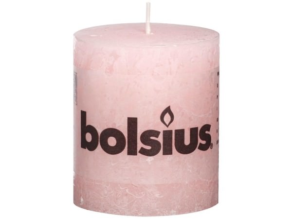 Partytischdecke.de | Kerze Bolsius Rustic Ø 6,8 x 8 cm pastellrosa