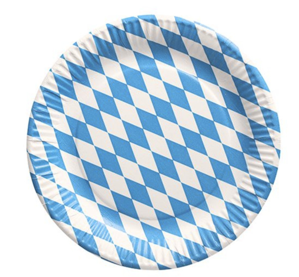 Partytischdecke.de | Pappteller Ø 23 cm Bayerisch Blau 50 Stück