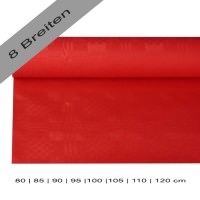 Partytischdecke.de | Papiertischdecke Damastprägung 8 lfm rot
