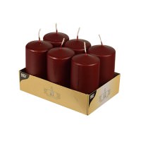 Stumpenkerzen Ø 6 x 11,5 bordeaux 6er Pack