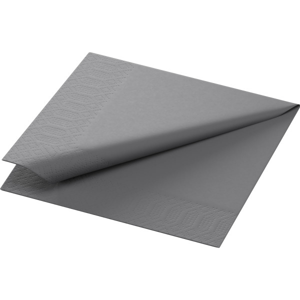 Partytischdecke.de | Duni Serviette Tissue 33x33 1/4 Falz granite grey 