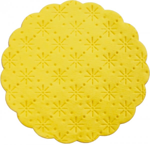 Mank Tassendeckchen Ø 8,0 cm Sterne-Punkte-Verprägung, gelb 250 Stück
