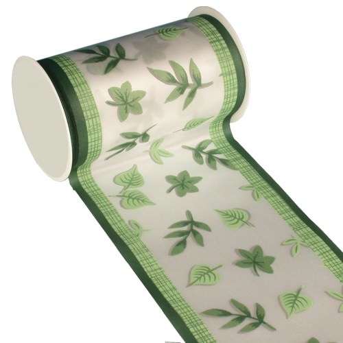 Partytischdecke.de | Tischband Textill 11 cm x 5 m grün Leaves