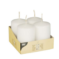 Partytischdecke.de | Stumpenkerzen Ø 5 x 8 weiss 4er Pack