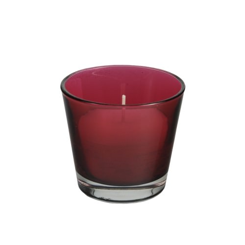 Glas mit Wachsfüllung Ø 90 x 80 mm bordeaux 4 Stück