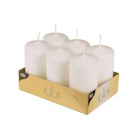 Stumpenkerzen Ø 6 x 11,5 weiss 6er Pack