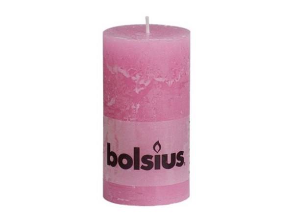 Partytischdecke.de | Kerze Bolsius Rustic Ø 6,8 x 13 cm pink
