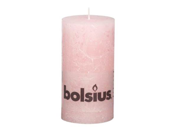 Partytischdecke.de | Kerze Bolsius Rustic Ø 6,8 x 13 cm pastellrosa