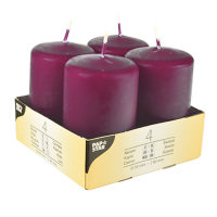 Partytischdecke.de | Stumpenkerzen Ø 5 x 8 lila 4er Pack