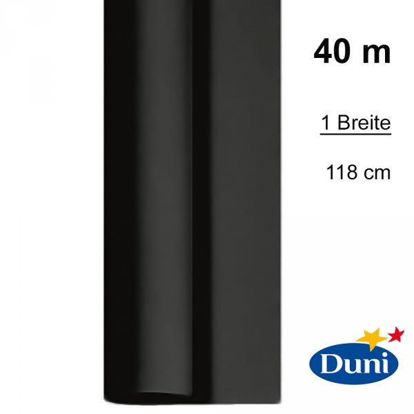 Partytischdecke.de | Tischdecke Duni Dunicel schwarz 1,18 x 40 m