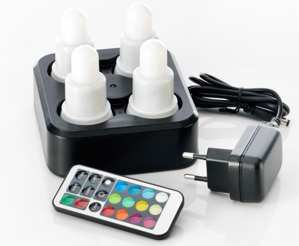 Partytischdecke.de | LED Multicolour Komplett-Set mit 4 LED`s