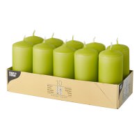 Partytischdecke.de | Stumpenkerzen Ø 4 x 9 Kiwi 10er Pack