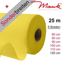 Partytischdecke.de | Tischdecke Mank Linclass gelb 25 m x Breite