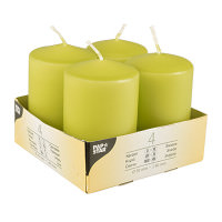 Partytischdecke.de | Stumpenkerzen Ø 5 x 8 kiwi 4er Pack