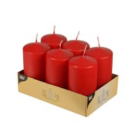 Stumpenkerzen Ø 6 x 11,5 rot 6er Pack