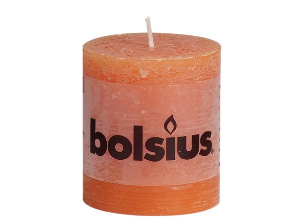 Partytischdecke.de | Kerze Bolsius Rustic Ø 6,8 x 8 cm orange