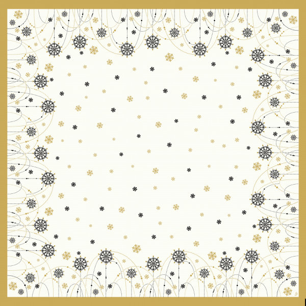Partytischdecke.de | Mitteldecken Weihnachten Duni Dunicel Snowflake Necklace White 84x84 cm