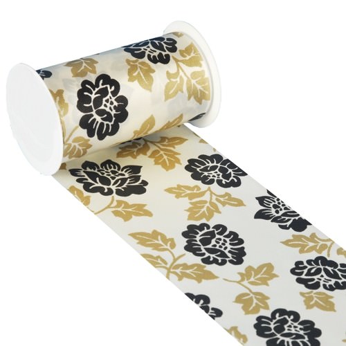 Partytischdecke.de | Tischband Textill 11 cm x 5 m golden Leaves