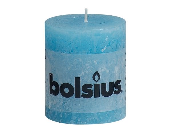 Kerze Bolsius Rustic Ø 6,8 x 8 cm aquablau