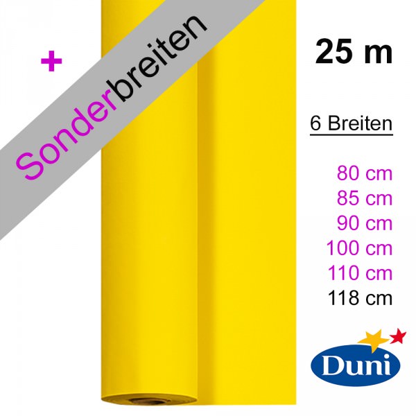 Partytischdecke.de | Tischdecke Sonderbreiten 25 m Dunicel gelb