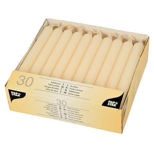 Stilvolle Tafelkerzen in Creme