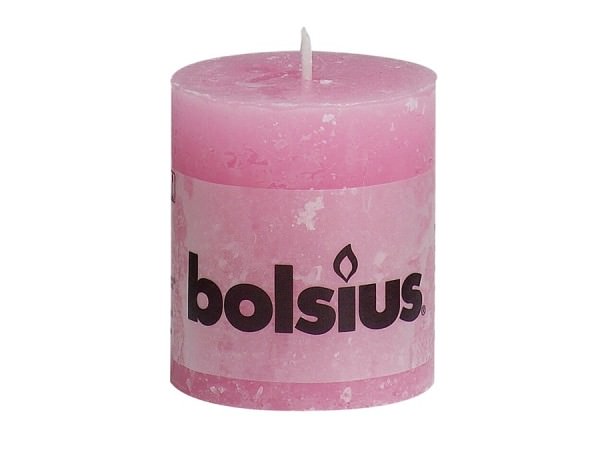 Kerze Bolsius Rustic Ø 6,8 x 8 cm pink