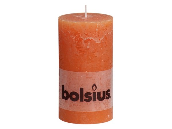 Partytischdecke.de | Kerze Bolsius Rustic Ø 6,8 x 13 cm orange