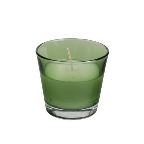 Glas mit Wachsfüllung Ø 90 x 80 mm grün 4 Stück
