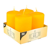 Partytischdecke.de | Stumpenkerzen Ø 5 x 8 gelb 4er Pack