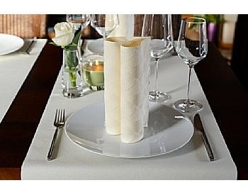 Serviette Duni Elegance® Lily 48x48 Cm Blanc - Haut De Gamme Et Écologique