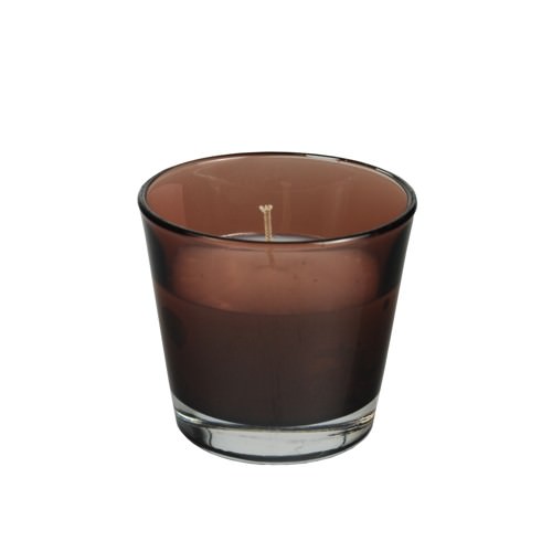 Glas mit Wachsfüllung Ø 90 x 80 mm braun 4 Stück
