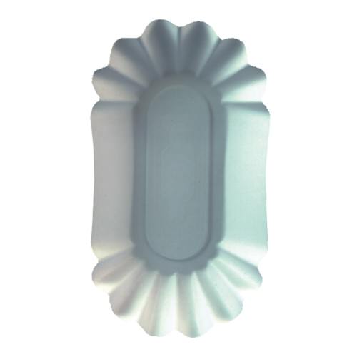 Partytischdecke.de | Pappschalen Pure oval 10,5x20x3,5 cm weiss 250 Stück