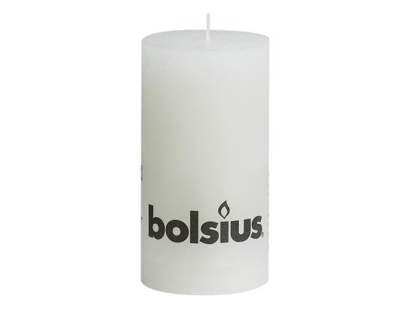 Partytischdecke.de | Kerze Bolsius Rustic Ø 6,8 x 13 cm weiss