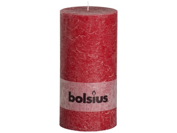 Partytischdecke.de | Kerze Bolsius Rustic bordeaux Ø 10 cm x Höhe