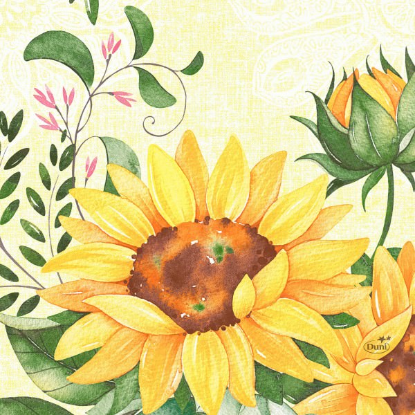 Partytischdecke.de | Duni Serviette Tissue 33x33 Sunflower