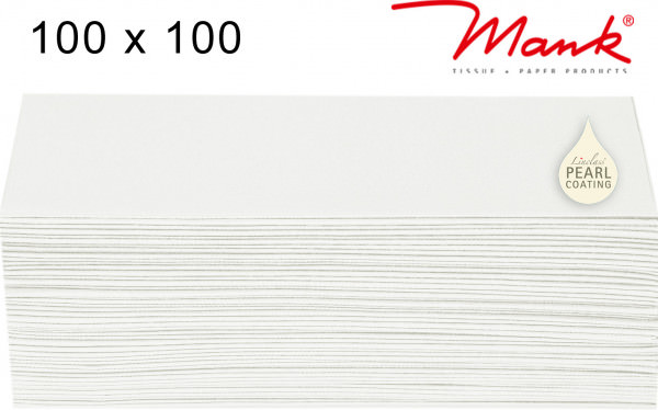 Partytischdecke.de | Mitteldeck1010 x 100 cm Mank Linclass Pearl-Coating weiss