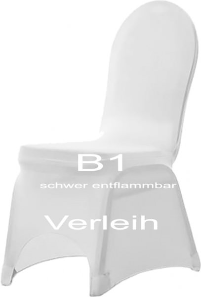 Verleih B1 schwer entflammbare Stuhlhusse Strech weiss 1 Stück